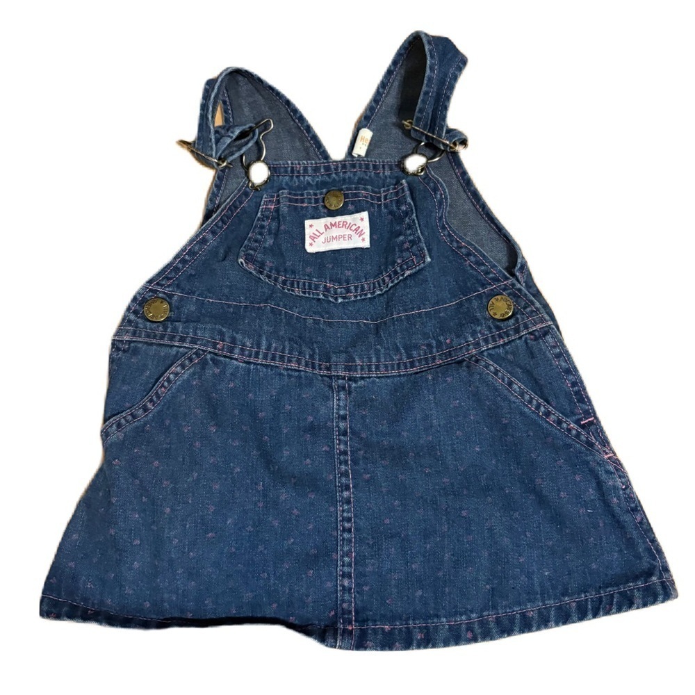 Vintage Healthtex All American Jumper Kids Denim Overall Dress 3T Made in USA